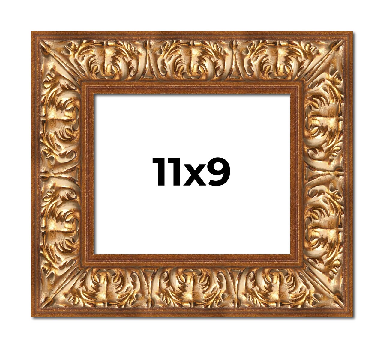 Photo Size Modern Shadow Box 1" Depth Gold Frame - UV Acrylic, Backing, Hanging Hardware